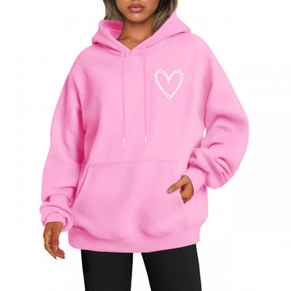 Women's brushed-fabric hoodie with a hooded neckline
