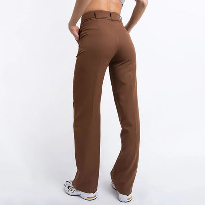 Pantaloni Donna a Vita Alta Gamba Dritta per Ufficio – Stile Classico