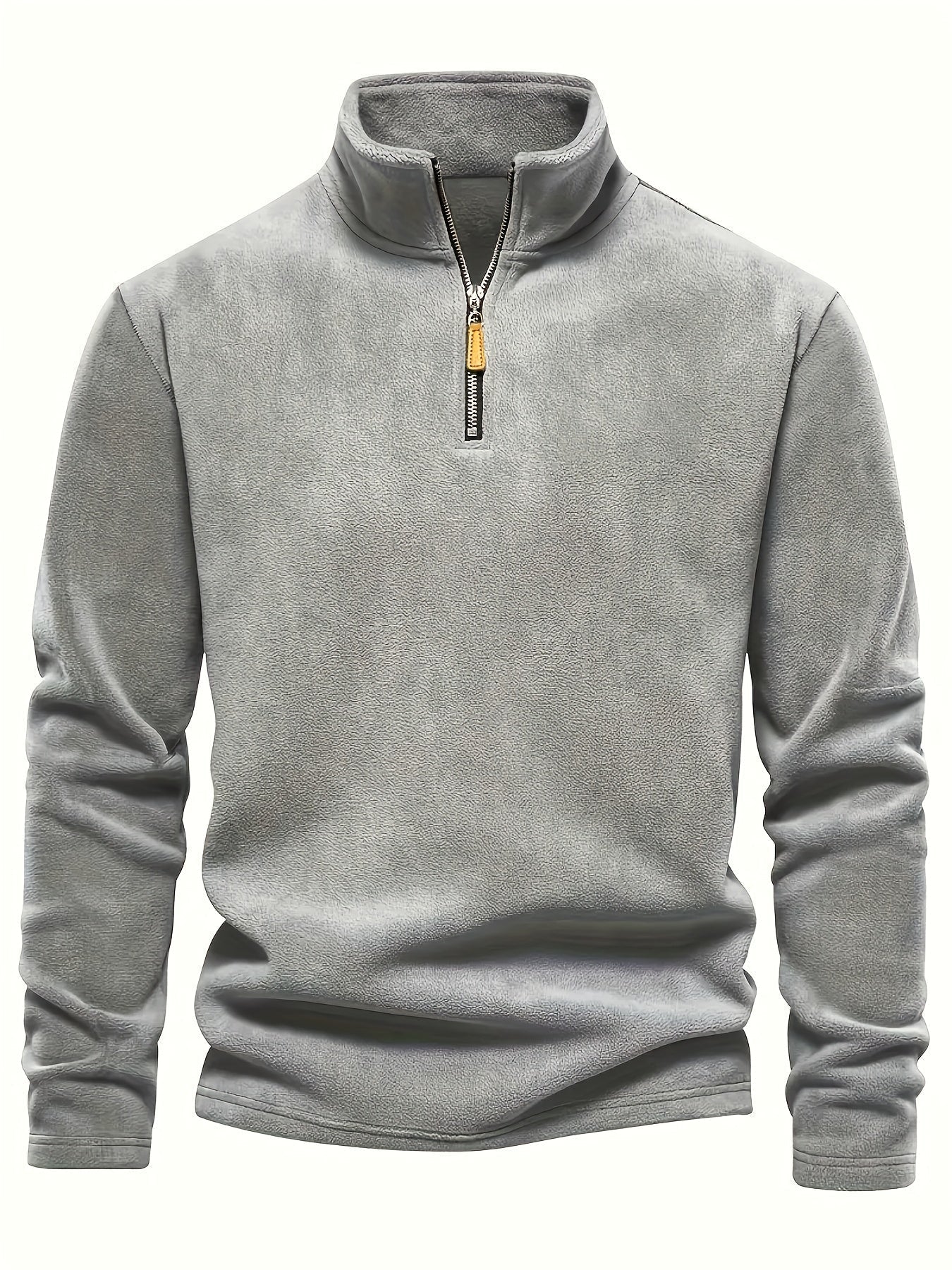 Maglia Uomo con Mezza Zip, Collo Alto e Maniche Lunghe – Comfort Quotidiano Versatile