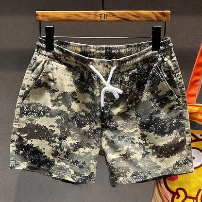 Pantaloncini Uomo Cropped a Gamba Dritta con Blocchi di Colore – Vestibilità Ampia