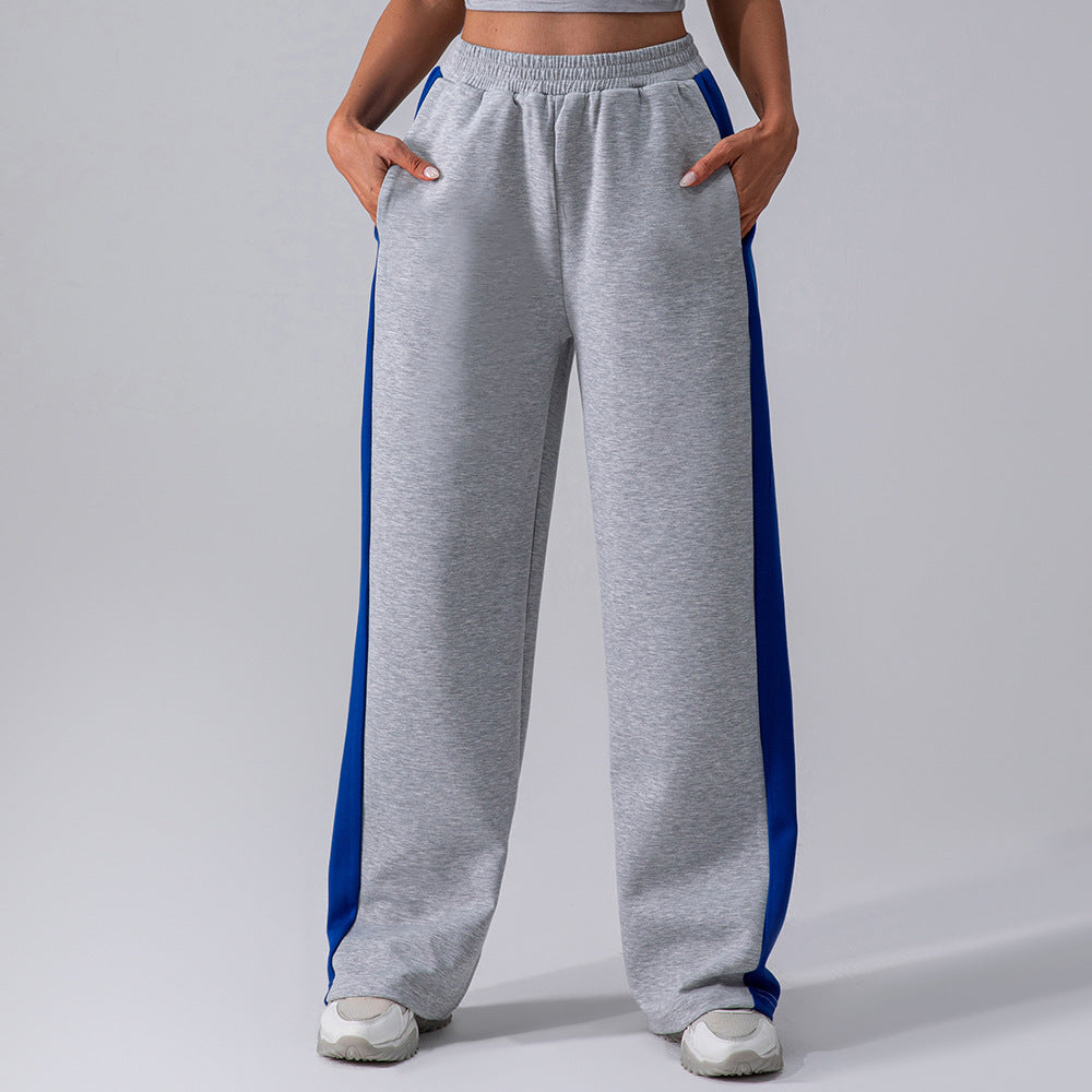 Pantaloni da Donna a Vita Alta con Gamba Dritta e Vestibilità Elasticizzata