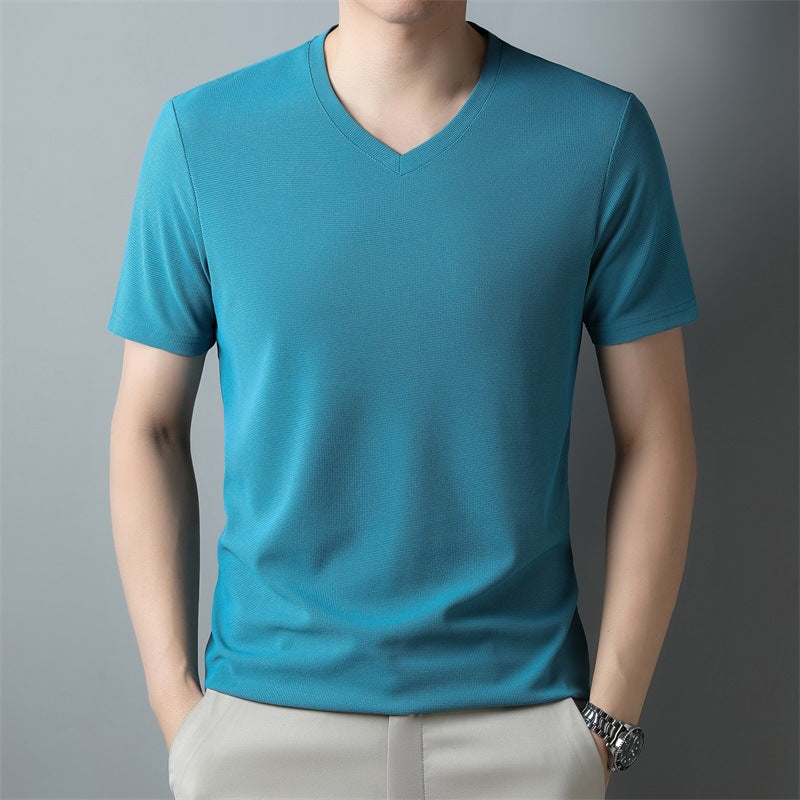 Men's T-shirt with V-neck and Short Sleeves – Regular Fit