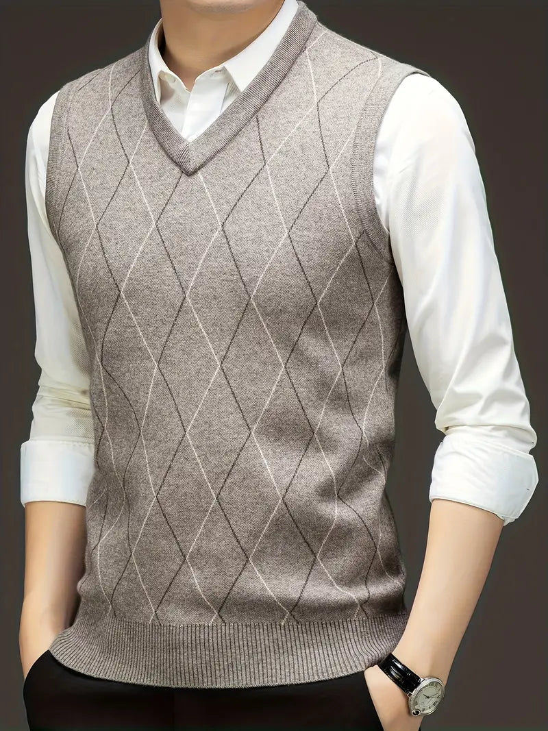 Chaleco para Hombre de Punto con Cuello en V Slim Fit