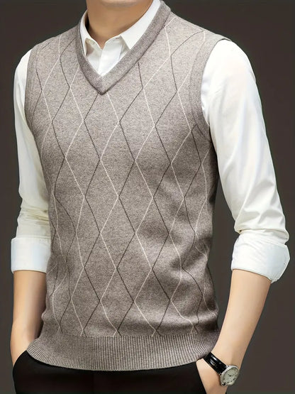 Chaleco para Hombre de Punto con Cuello en V Slim Fit