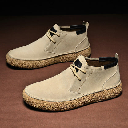 Scarpe Uomo a Metà Caviglia con Lacci e Punta Arrotondata – Stile Casual
