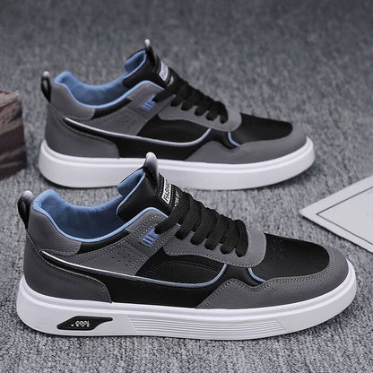 Sneakers Uomo in Tela Traspirante a Profilo Basso con Lacci – Stile Casual Quotidiano