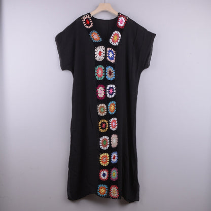 Copricostume Estivo Donna all’Uncinetto con Design a Contrasto
