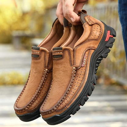 Scarpe Uomo Slip-On Effetto Pelle con Suola Antiscivolo e Soletta Ammortizzata