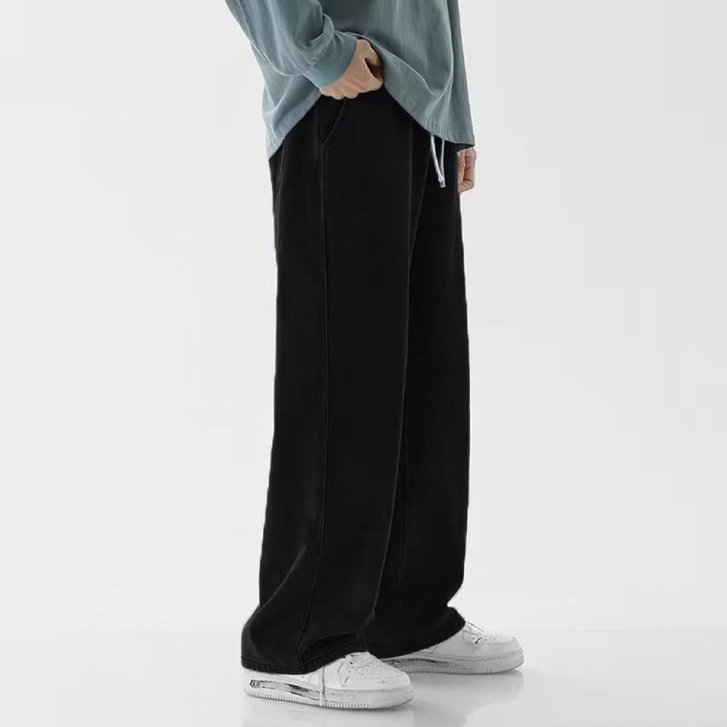 Pantaloni Uomo a Gamba Larga con Vita Media – Vestibilità Ampia