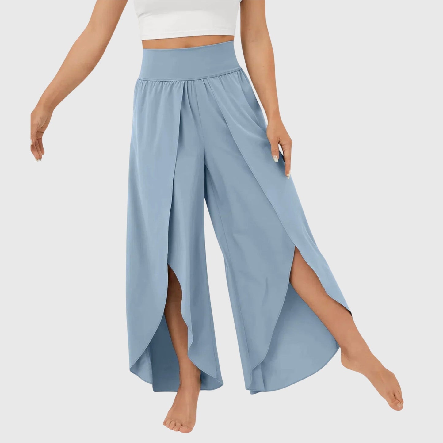 Sommerbukser til kvinder med vide ben, behagelig pasform – let casual stil