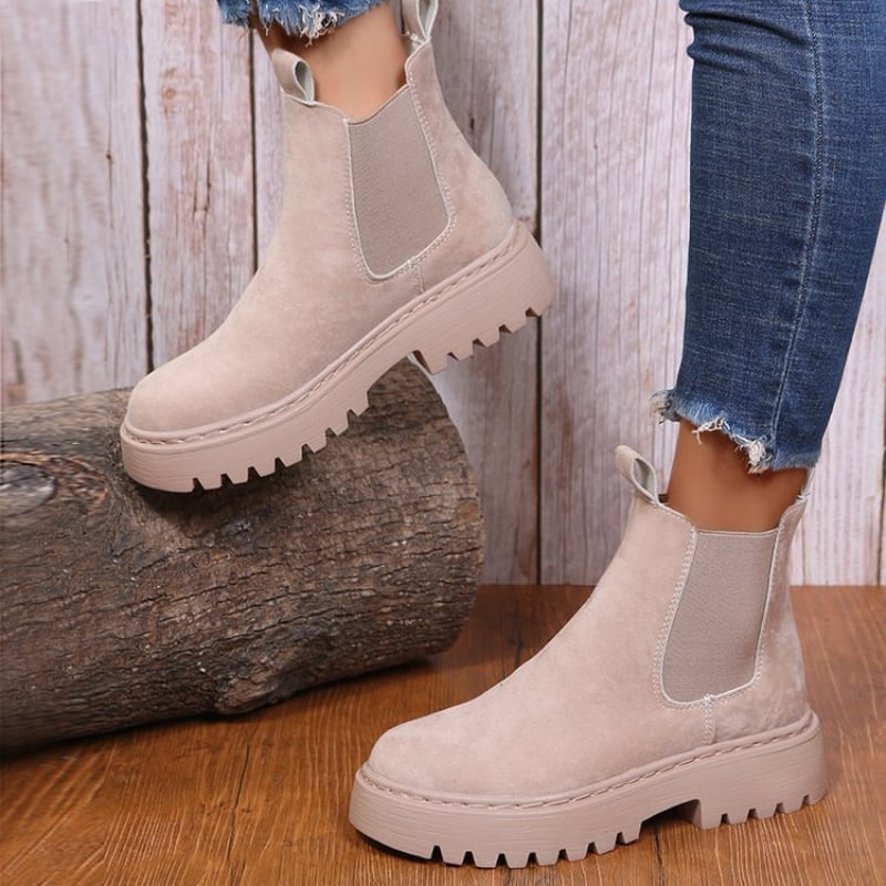 Stivaletti Donna Autunnali con Punta Tonda – Suola Platform Spessa