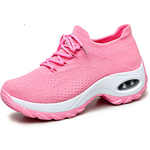 Scarpe da running primaverili da donna con punta tonda e plateau slip-on