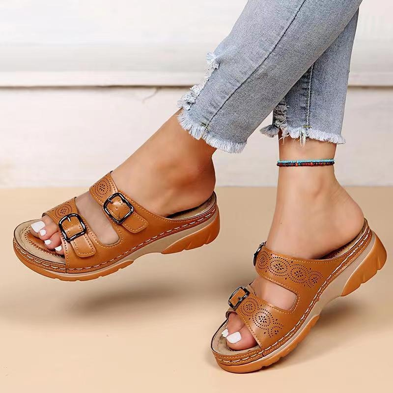 Women's Summer Orthopedic Sandals with Arch Support and Adjustable Straps – Wide Fit