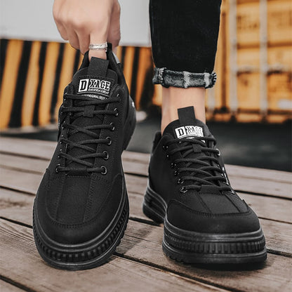 Men's Sneakers with Laces, Low Cut, Round Toe, and Flat Sole