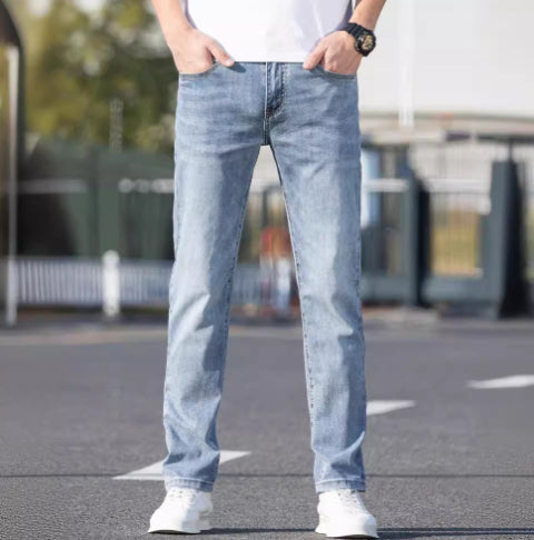 Skinny-jeans til mænd med stræk og lynlåslukning