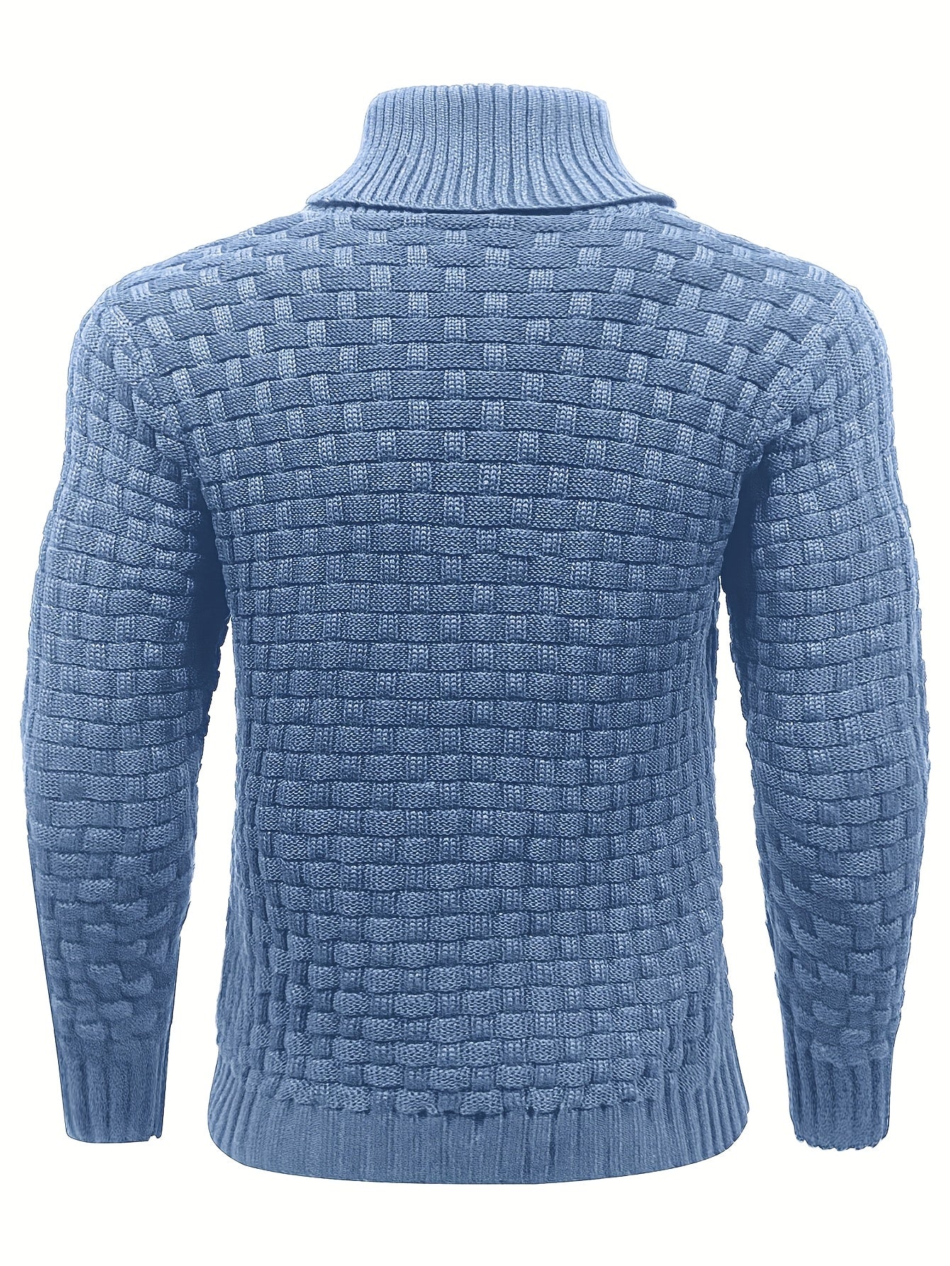 Maglione Uomo in Maglia Waffle con Collo a Sciarpa