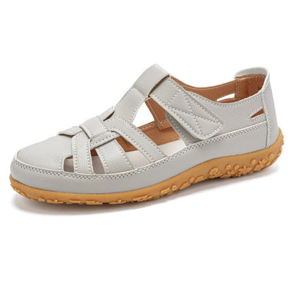 Sandali Donna Retrò con Chiusura a Strappo, Punta Tonda e Suola Morbida – Sandali Casual