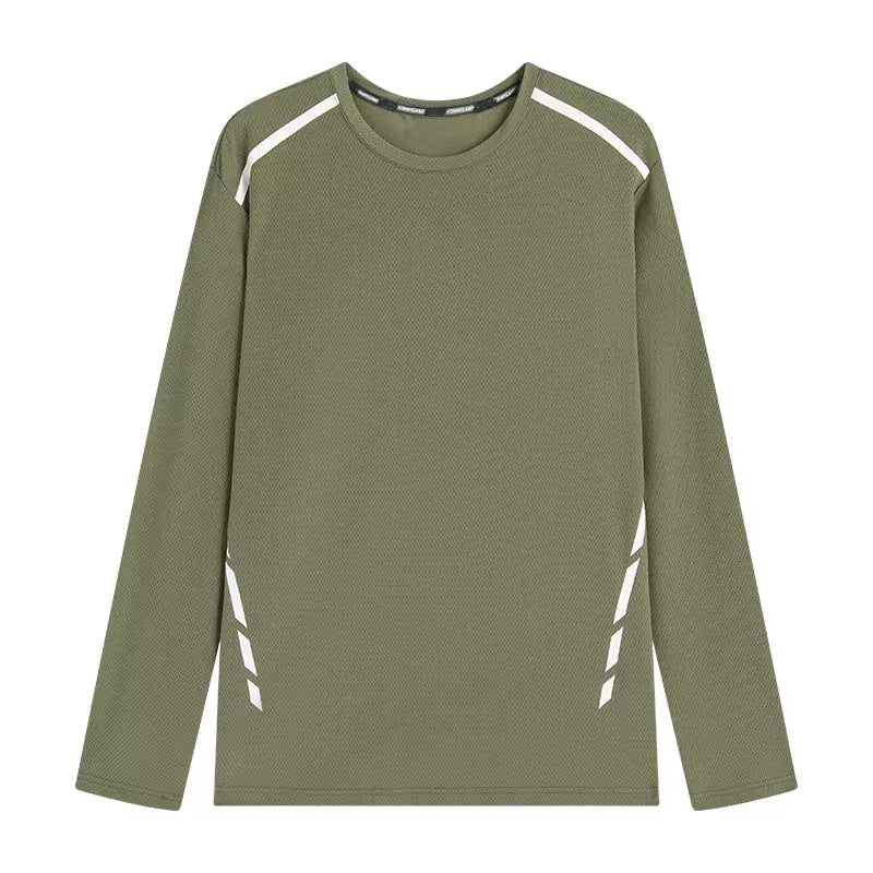 Maglia Uomo a Manica Lunga con Girocollo e Stampa Effetto Dipinto a Mano – Vestibilità Comoda