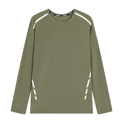 Maglia Uomo a Manica Lunga con Girocollo e Stampa Effetto Dipinto a Mano – Vestibilità Comoda