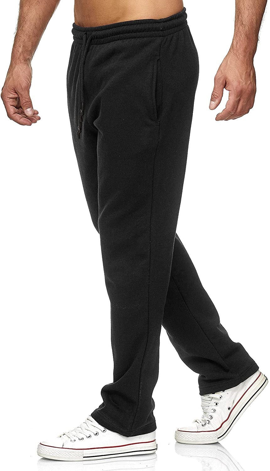 Pantaloni della Tuta Uomo Gamba Dritta Microelastici Foderati in Pile – Comfort Termico