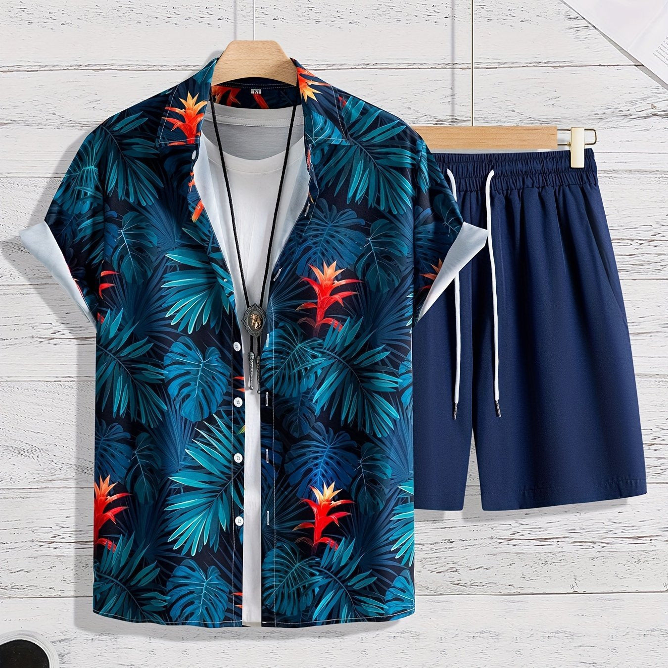 Completo Uomo Due Pezzi con Camicia Hawaiana e Pantaloncini – Stile Estivo