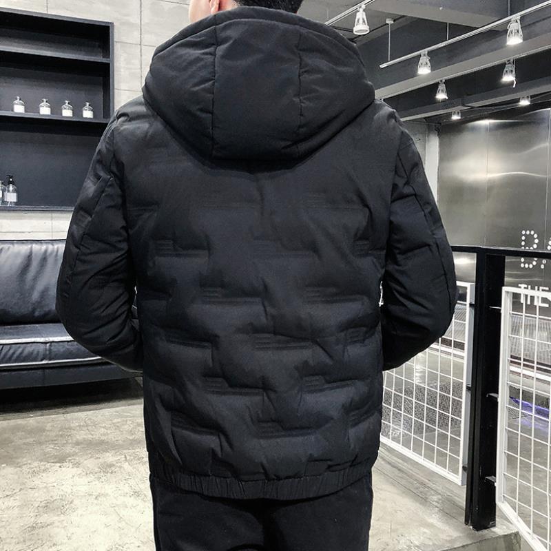 Chaqueta de invierno acolchada gruesa para hombre con cierre frontal de cremallera