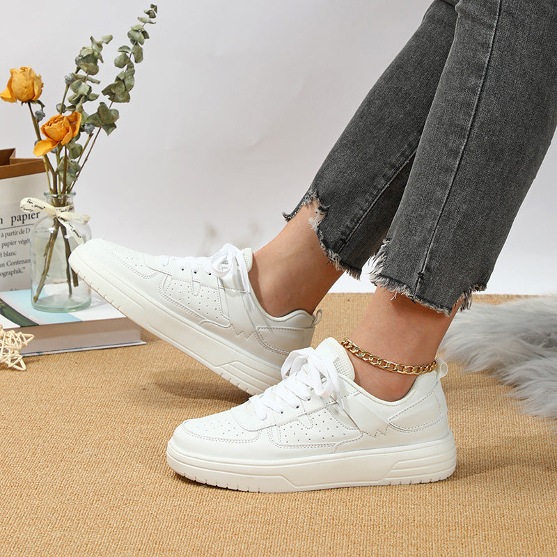 Zapatillas unisex con plataforma, cordones, suela blanda y diseño bajo.