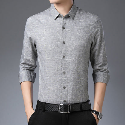 Camisa de hombre de manga larga con botones y tallas extendidas M-4XL – Estilo casual clásico