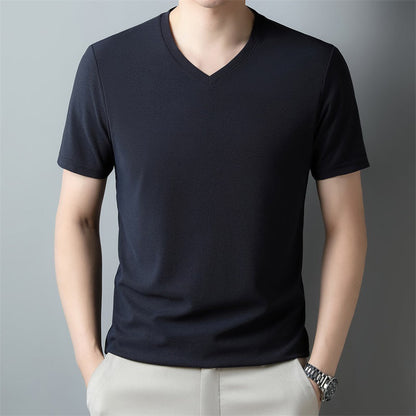 Men's T-shirt with V-neck and Short Sleeves – Regular Fit