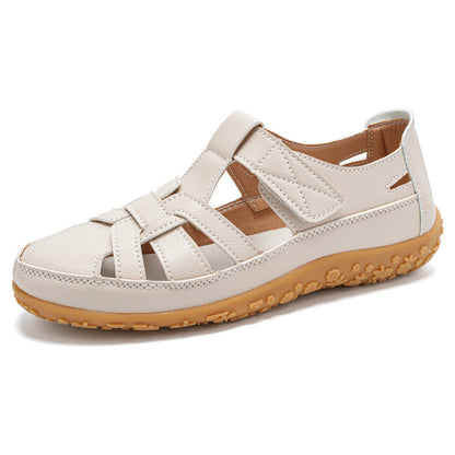 Sandali Donna Retrò con Chiusura a Strappo, Punta Tonda e Suola Morbida – Sandali Casual