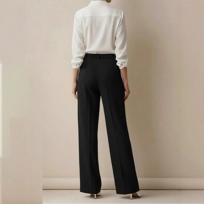 Women's High-Waisted Straight-Leg Pants – Full Length