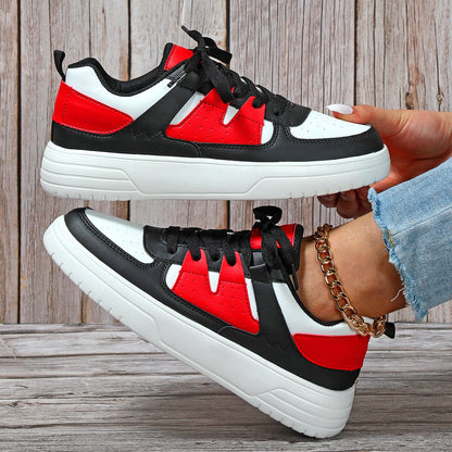 Zapatillas unisex con plataforma, cordones, suela blanda y diseño bajo.