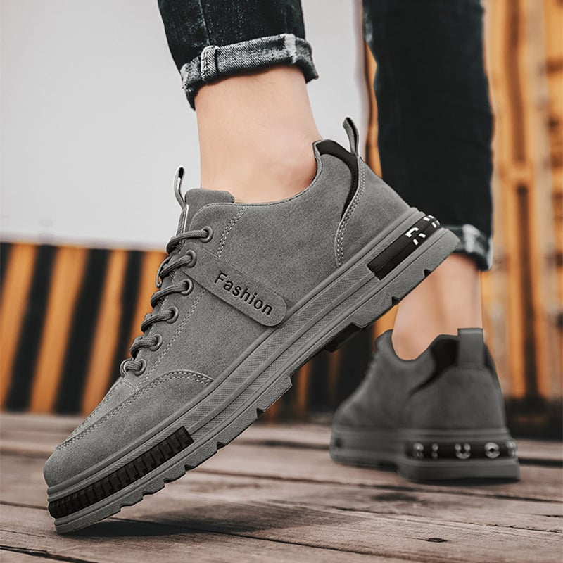 Men's Sneakers with Laces, Low Cut, Round Toe, and Flat Sole