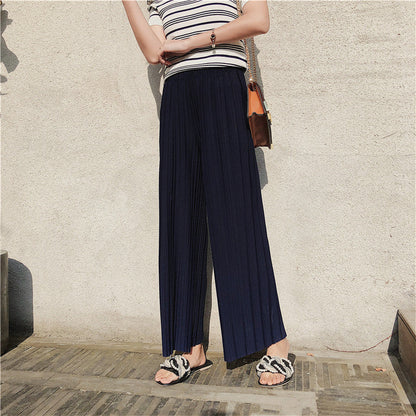 Women's Wide-Leg Pleated Cropped Pants