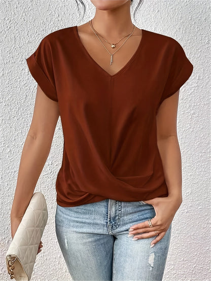 Women's V-Neck T-Shirt with Short Sleeves