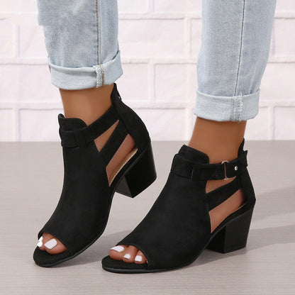 Sandali Donna con Tacco Alto, Punta Tonda e Cinturino con Fibbia – Sandali Eleganti