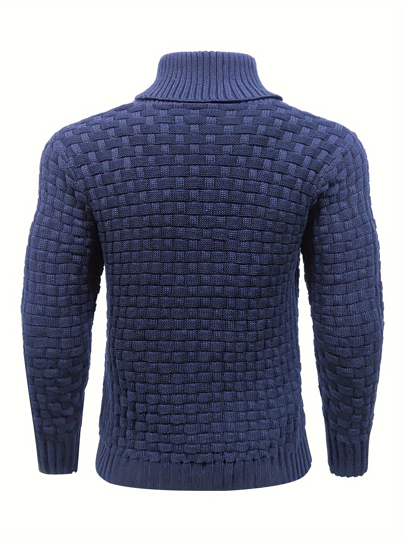Maglione Uomo in Maglia Waffle con Collo a Sciarpa