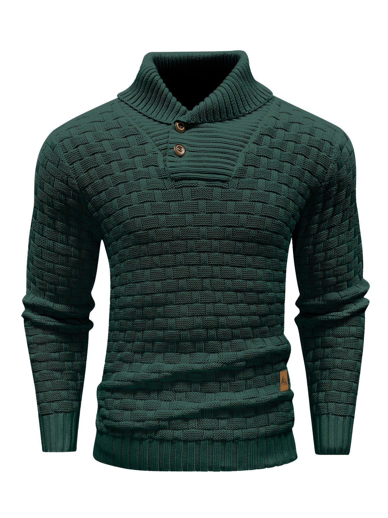 Maglione Uomo in Maglia Waffle con Collo a Sciarpa