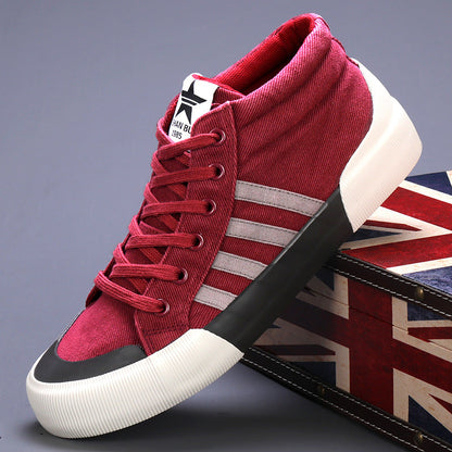Sneakers Uomo Alte in Tela Color Block con Lacci – Stile Casual Quotidiano