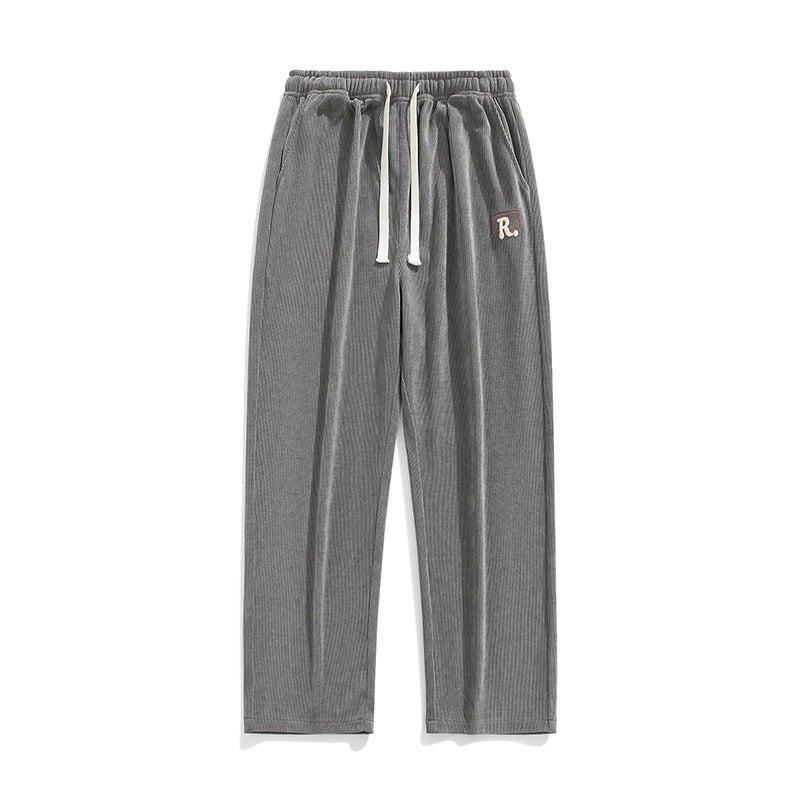 Pantaloni Uomo a Gamba Dritta con Vestibilità Ampia – Tinta Unita