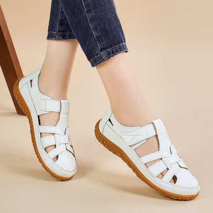 Sandali Donna Retrò con Chiusura a Strappo, Punta Tonda e Suola Morbida – Sandali Casual