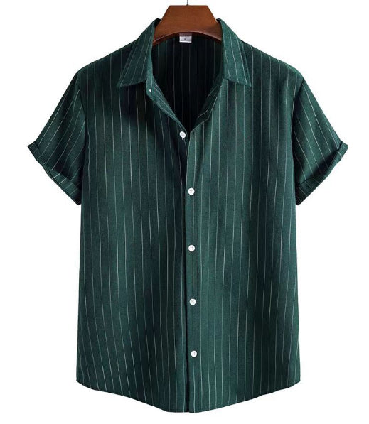 Camicia Estiva Uomo a Maniche Corte con Stampa 3D e Vestibilità Ampia – Camicia Leggera Casual