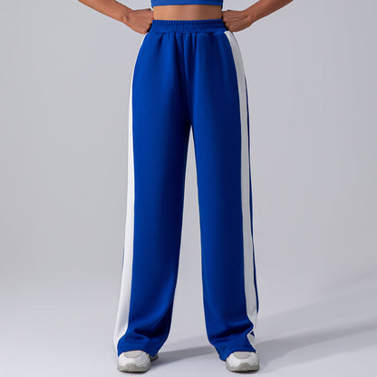 Pantaloni da Donna a Vita Alta con Gamba Dritta e Vestibilità Elasticizzata
