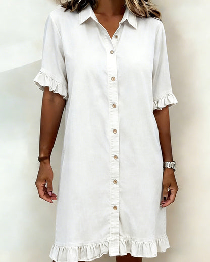 Women's Dress with Front Buttons and Comfortable Fit – Denim Style