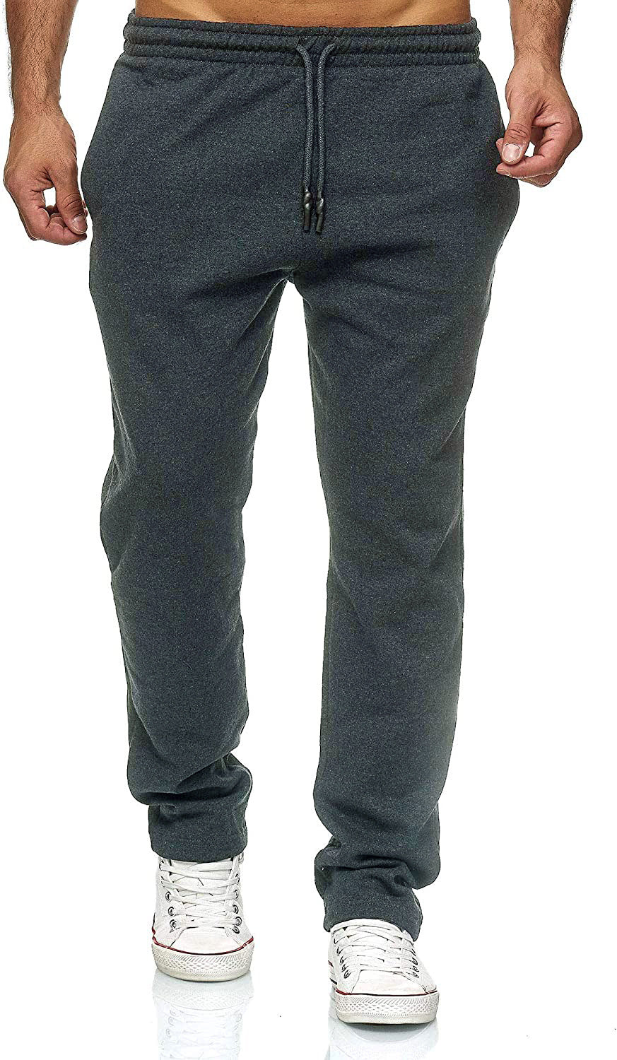 Pantaloni della Tuta Uomo Gamba Dritta Microelastici Foderati in Pile – Comfort Termico