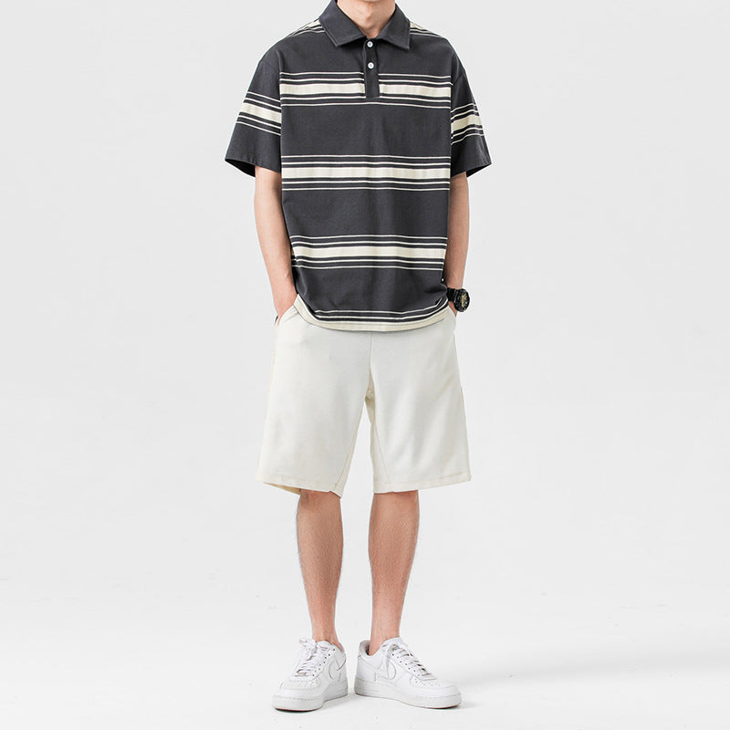 Men's Summer Sporty Set with Short Sleeve T-Shirt and Shorts – Two-Piece Casual Set