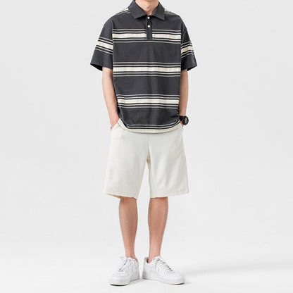 Men's Summer Sporty Set with Short Sleeve T-Shirt and Shorts – Two-Piece Casual Set