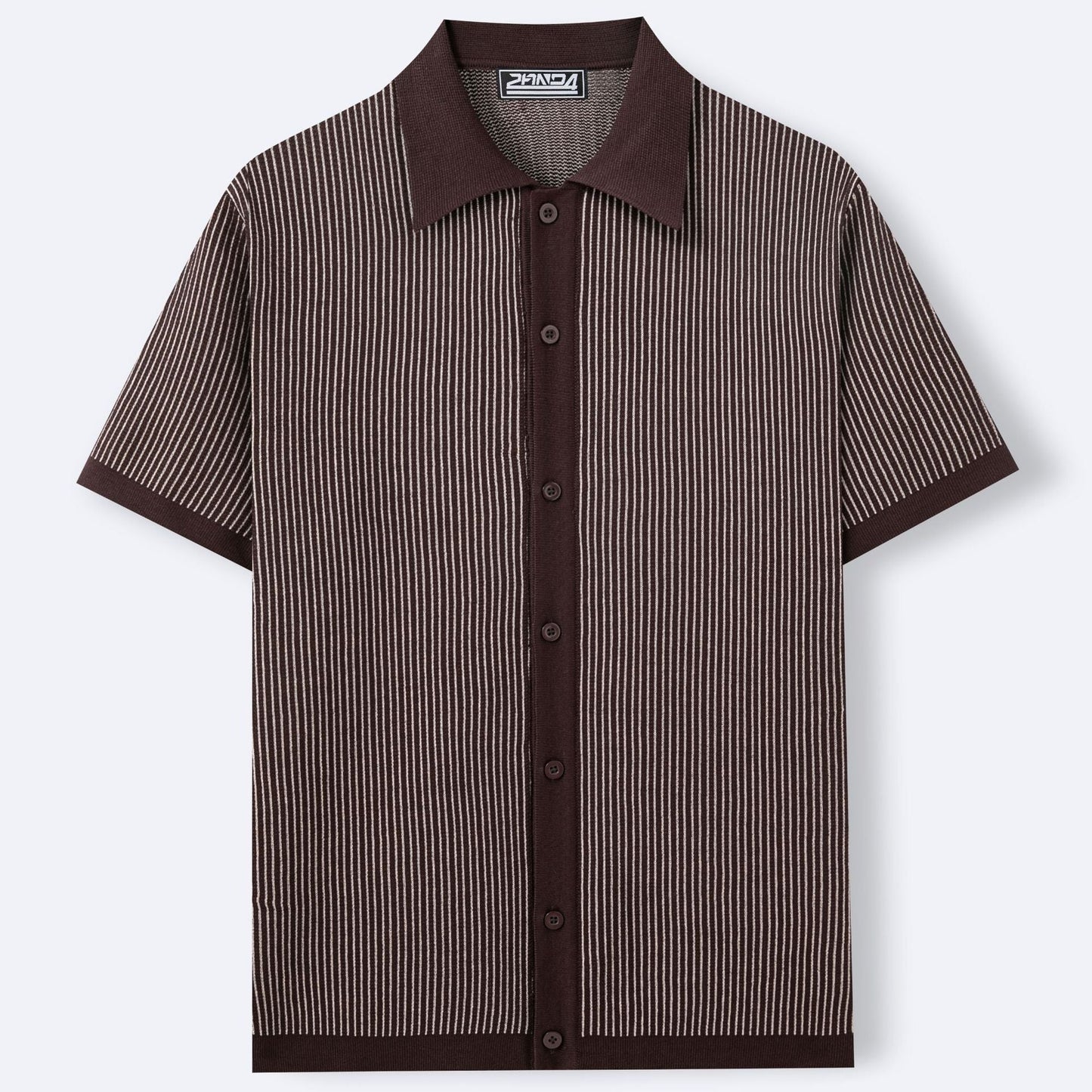 Polo Uomo in Maglia a Maniche Corte con Righe Verticali – Vestibilità Aderente