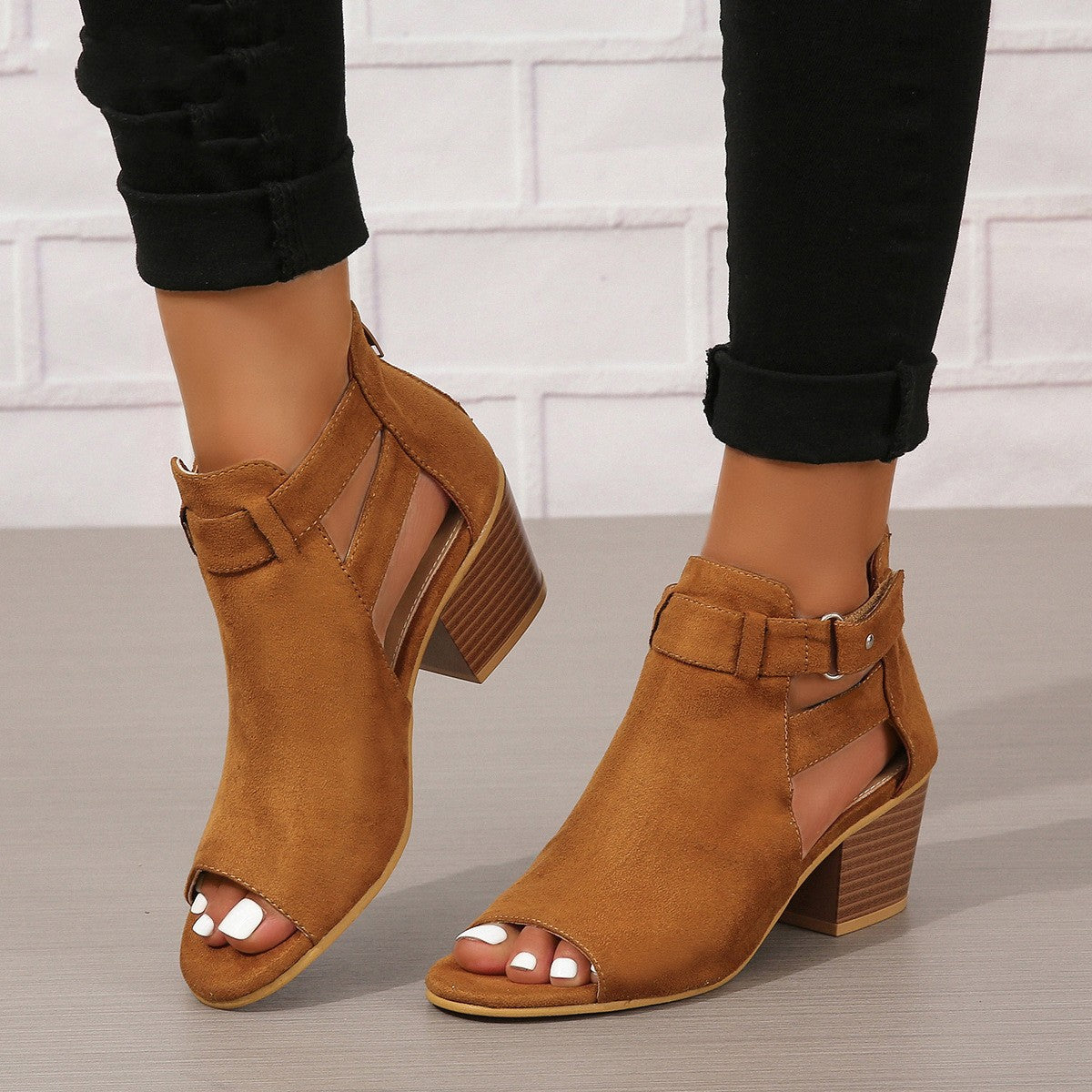 Sandali Donna con Tacco Alto, Punta Tonda e Cinturino con Fibbia – Sandali Eleganti