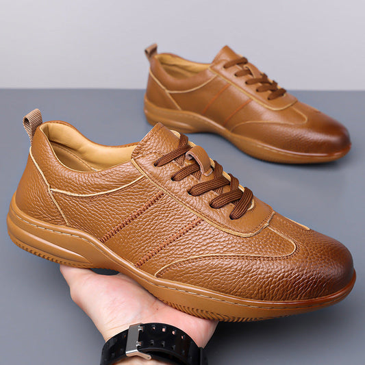 Elegant Men's Shoes with Perforated Details and Classic Design